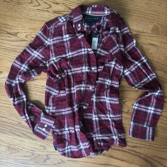 Tommy Hilfiger Red Plaid Dress Shirt - Picture 1 of 4